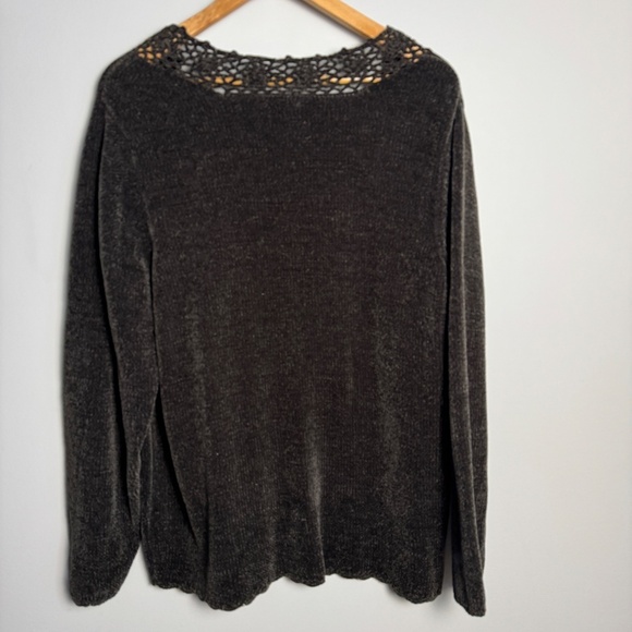 East West Women's Velvety Acrylic Long Sleeve V-Neck Sweater Brown Size 3X VTG - Picture 4 of 12